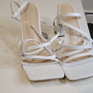 Elegant White Strappy Sandals